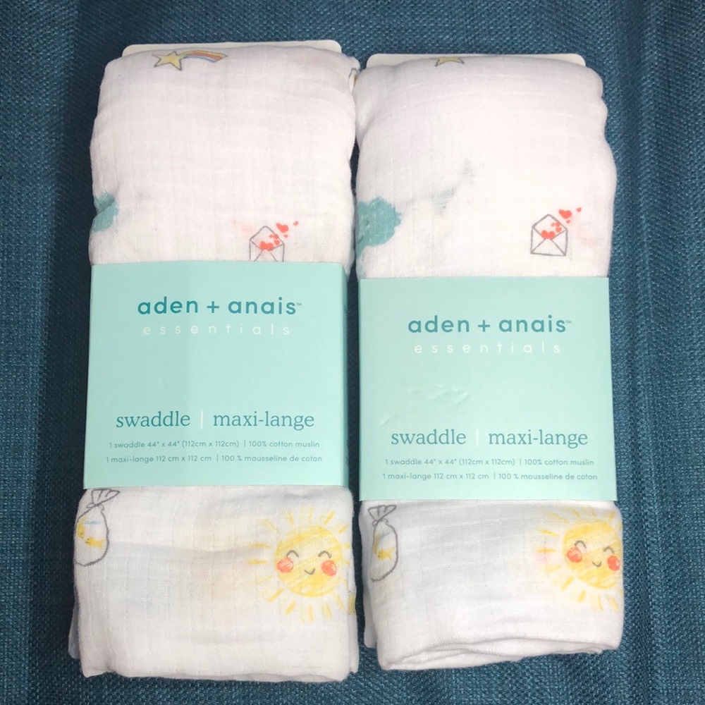 aden + anais essentials swaddle + maxi-lange